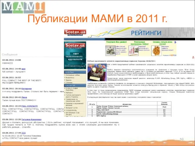 Публикации МАМИ в 2011 г.