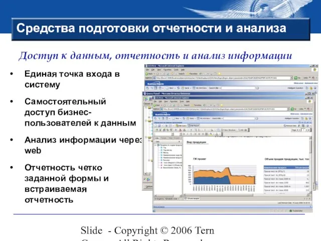 Slide - Copyright © 2006 Tern Group - All Rights Reserved Средства