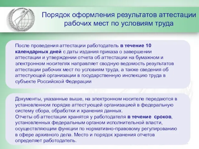 Порядок оформления результатов аттестации рабочих мест по условиям труда После проведения аттестации