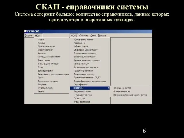 СКАП - справочники системы Система содержит большое количество справочников, данные которых используются в оперативных таблицах.