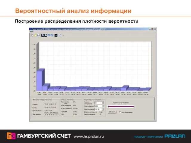 Вероятностный анализ информации Построение распределения плотности вероятности