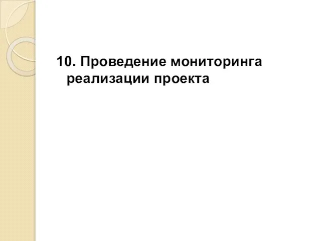 10. Проведение мониторинга реализации проекта