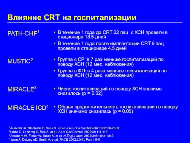 1 Auricchio A. Stellbrink C, Sack S., et al. J Am Coll
