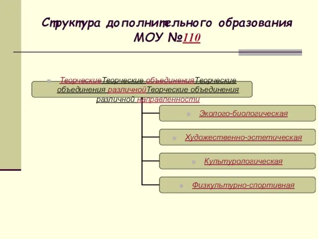 Структура дополнительного образования МОУ №110