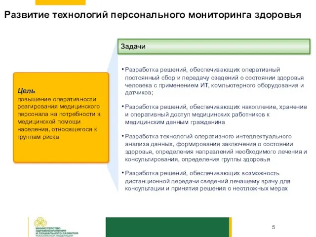 Цель повышение оперативности реагирования медицинского персонала на потребности в медицинской помощи населения,