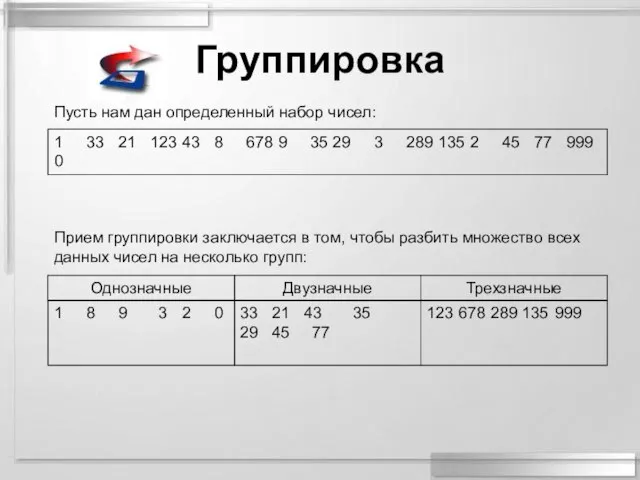 Группировка 1 33 21 123 43 8 678 9 35 29 3