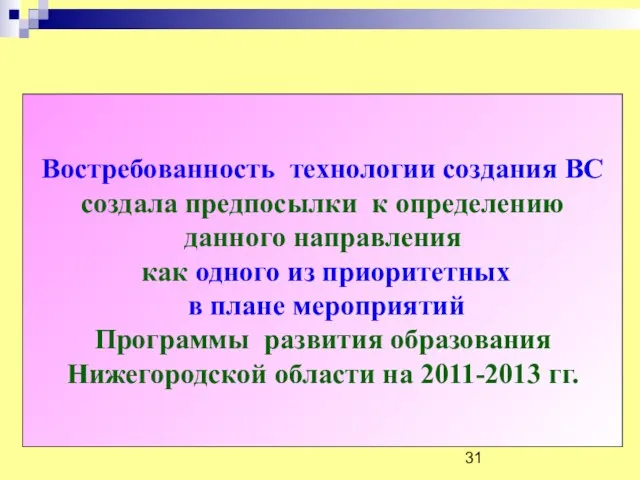 Востребованность технологии создания ВС создала предпосылки к определению данного направления как одного