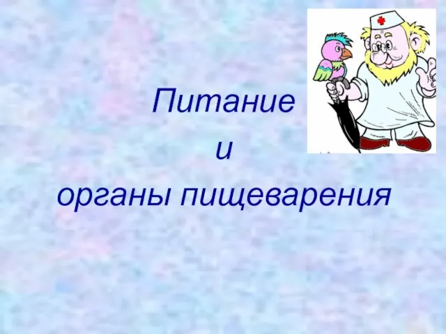 Питание и органы пищеварения