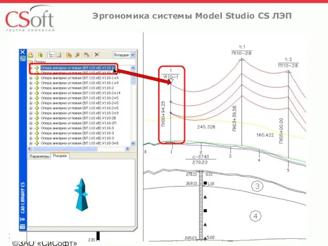 ©ЗАО «СиСофт» ©ЗАО «СиСофт» Эргономика системы Model Studio CS ЛЭП Встроенная система