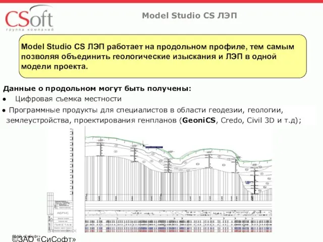 ©ЗАО «СиСофт» ©ЗАО «СиСофт» Model Studio CS ЛЭП Данные о продольном могут