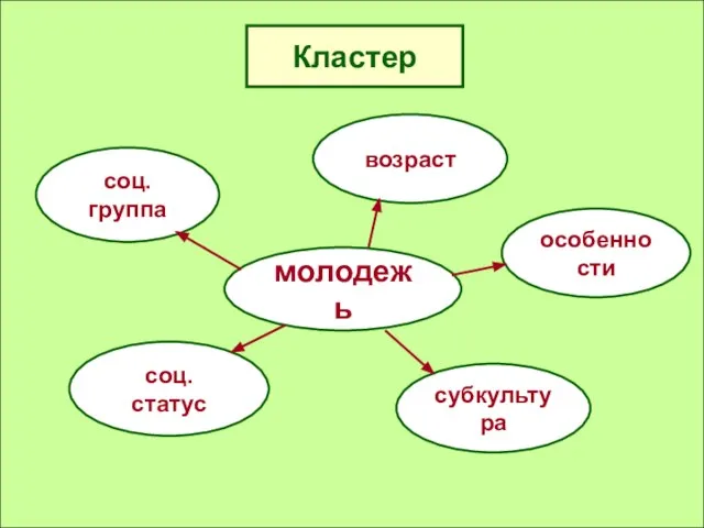 Кластер молодежь соц. группа возраст соц. статус субкультура особенности