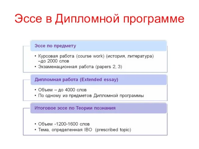 Эссе в Дипломной программе