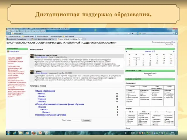Дистанционная поддержка образования.