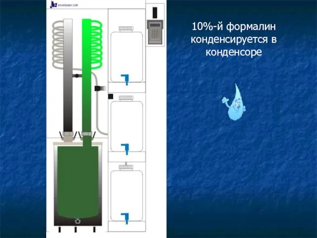 10%-й формалин конденсируется в конденсоре