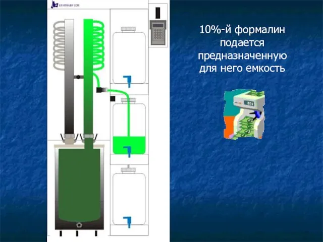 10%-й формалин подается предназначенную для него емкость