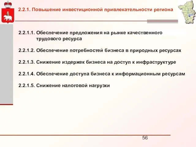 2.2.1.1. Обеспечение предложения на рынке качественного трудового ресурса 2.2.1.2. Обеспечение потребностей бизнеса