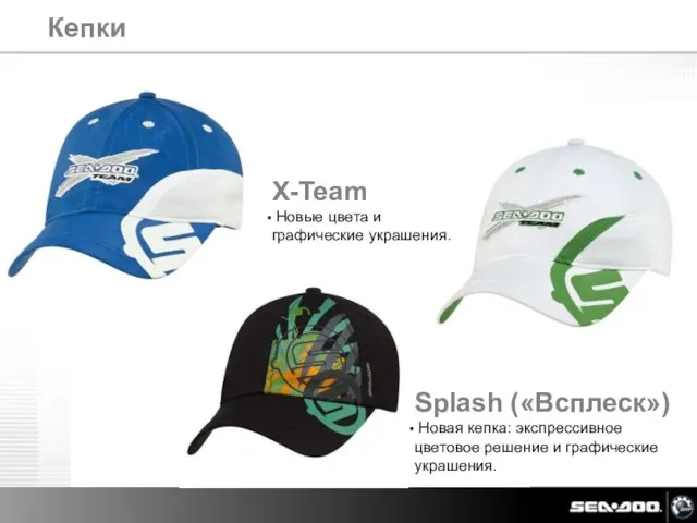 X-Team Новые цвета и графические украшения. Splash («Всплеск») Новая кепка: экспрессивное цветовое