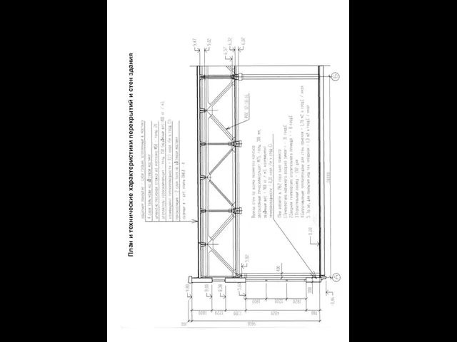 План и технические характеристики перекрытий и стен здания