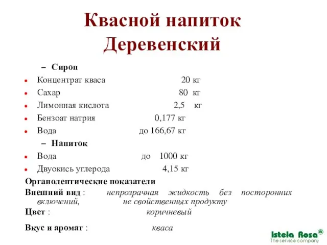 Квасной напиток Деревенский Сироп Концентрат кваса 20 кг Сахар 80 кг Лимонная