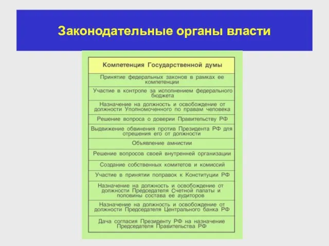 Законодательные органы власти