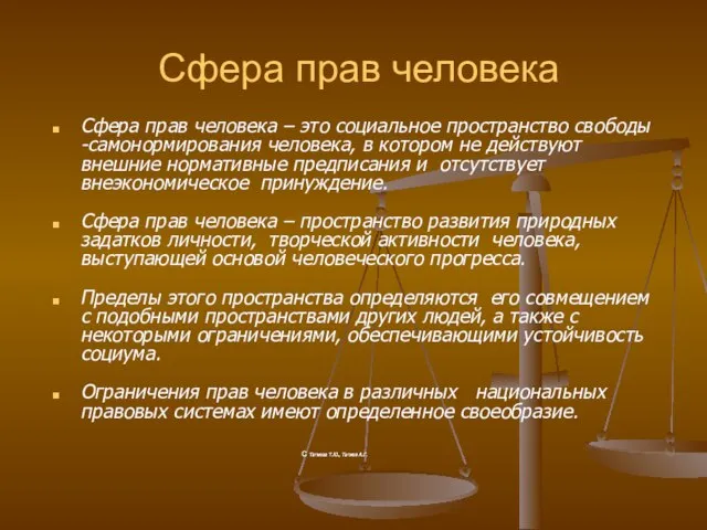 Сфера прав человека Сфера прав человека – это социальное пространство свободы -самонормирования