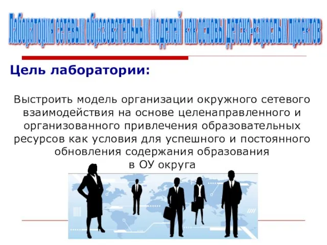 Цель лаборатории: Выстроить модель организации окружного сетевого взаимодействия на основе целенаправленного и