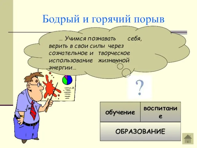 … Учимся познавать себя, верить в свои силы через сознательное и творческое