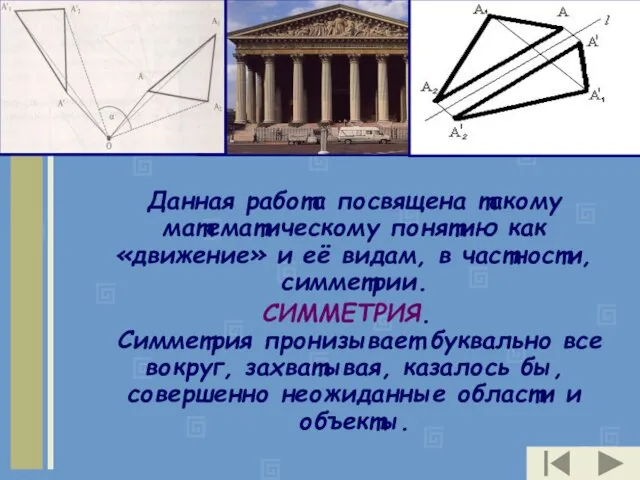 Данная работа посвящена такому математическому понятию как «движение» и её видам, в