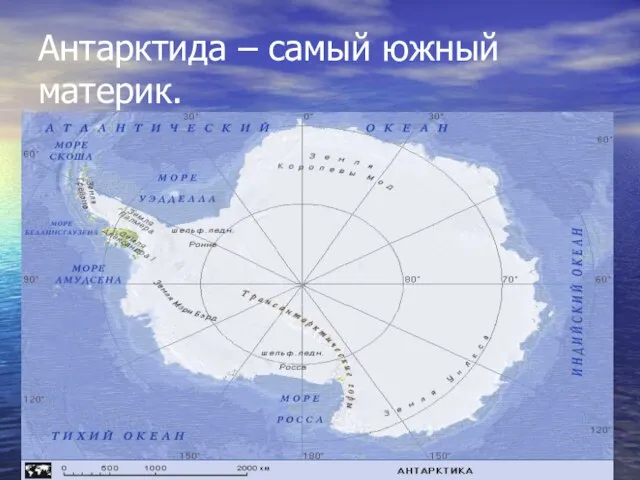 Антарктида – самый южный материк.