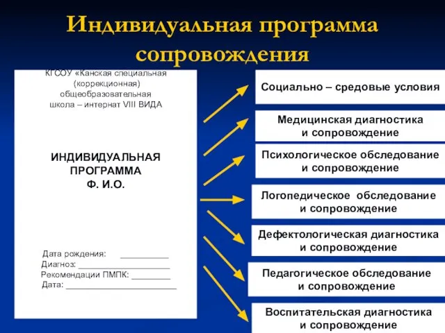 Индивидуальная программа сопровождения КГСОУ «Канская специальная (коррекционная) общеобразовательная школа – интернат VIII