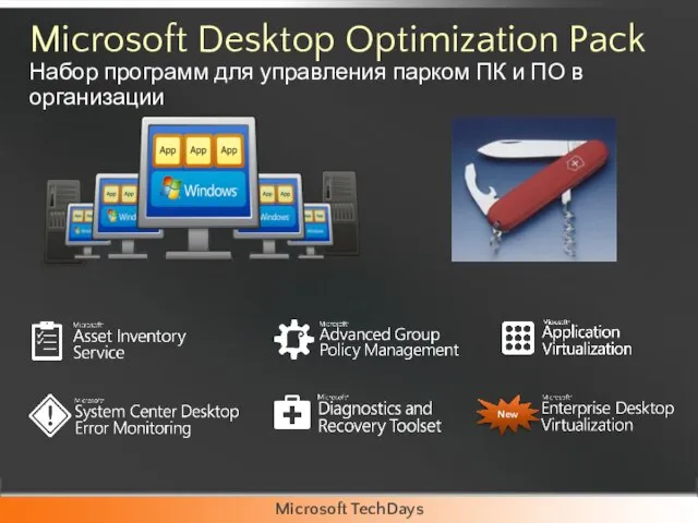 Microsoft Desktop Optimization Pack Набор программ для управления парком ПК и ПО в организации New