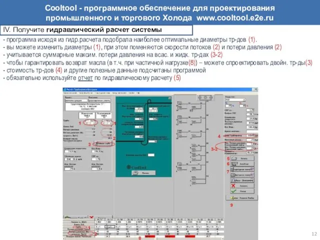 IV. Получите гидравлический расчет системы - программа исходя из гидр.расчета подобрала наиболее