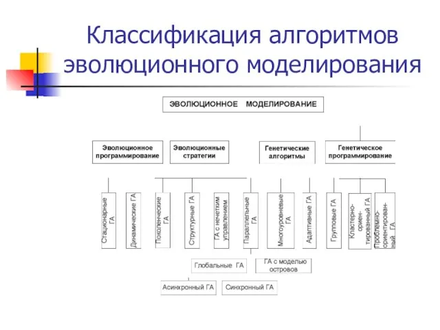 Классификация алгоритмов эволюционного моделирования