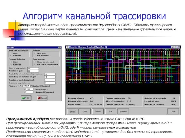 Алгоритм канальной трассировки Алгоритм предназначен для проектирования двухслойных СБИС. Область трассировки -