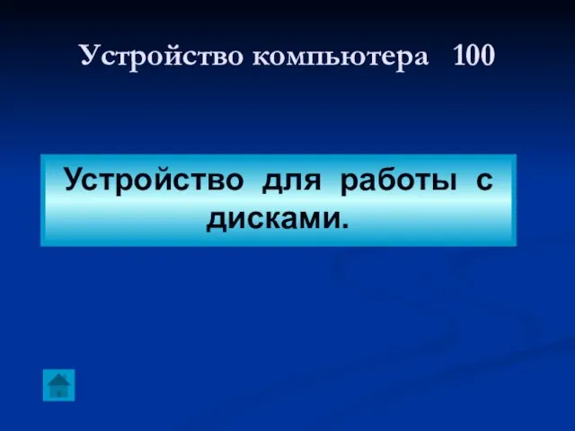 Устройство компьютера 100 Устройство для работы с дисками.