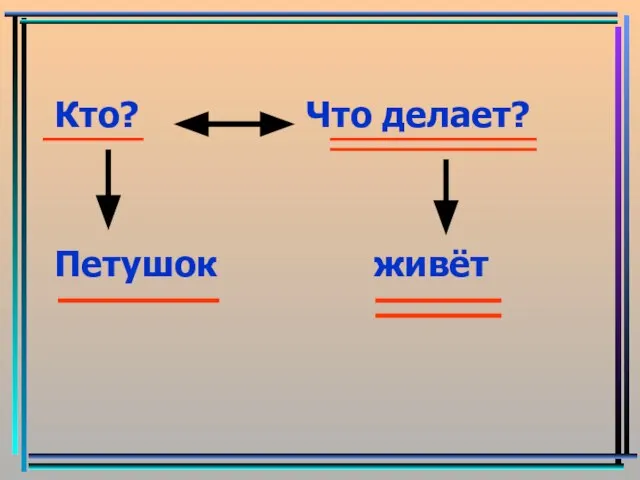 Кто? Что делает? Петушок живёт