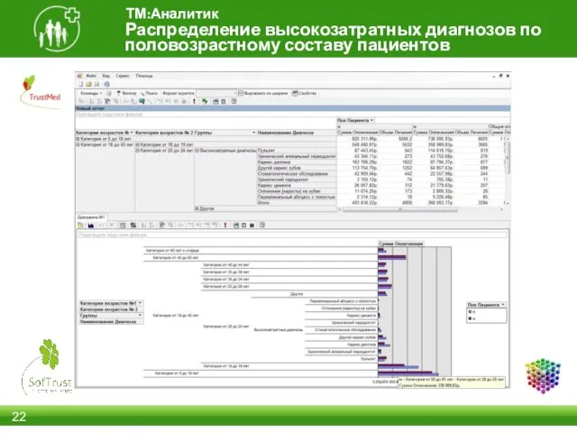 Распределение высокозатратных диагнозов по половозрастному составу пациентов ТМ:Аналитик