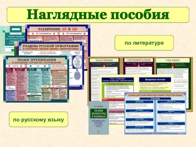 Наглядные пособия по русскому языку по литературе