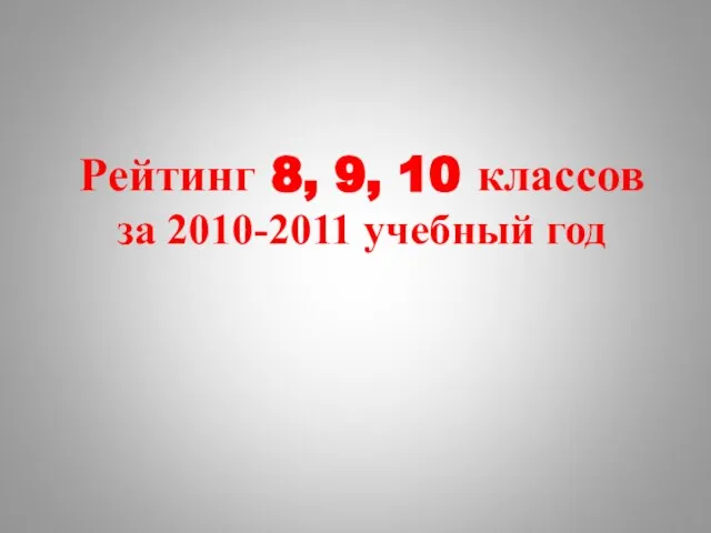 Рейтинг 8, 9, 10 классов за 2010-2011 учебный год