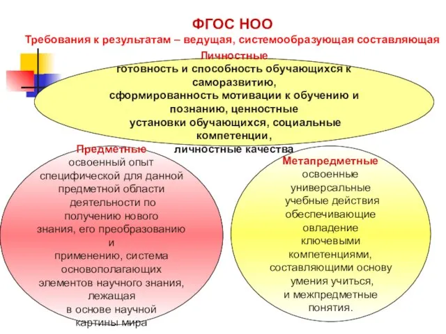 Предметные освоенный опыт специфической для данной предметной области деятельности по получению нового