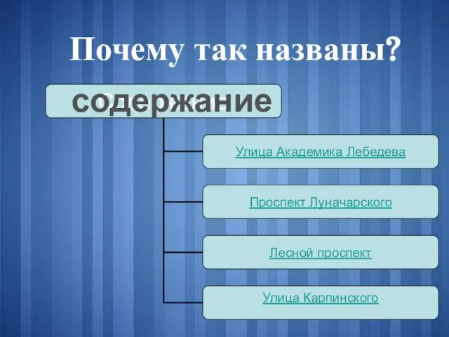 Почему так названы? содержание