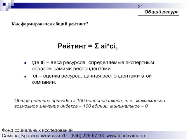 Фонд социальных исследований Cамара, Красноармейская 70, (846) 229-67-33 www.fond.sama.ru Общий ресурс Как