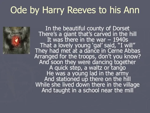 Ode by Harry Reeves to his Ann In the beautiful county of