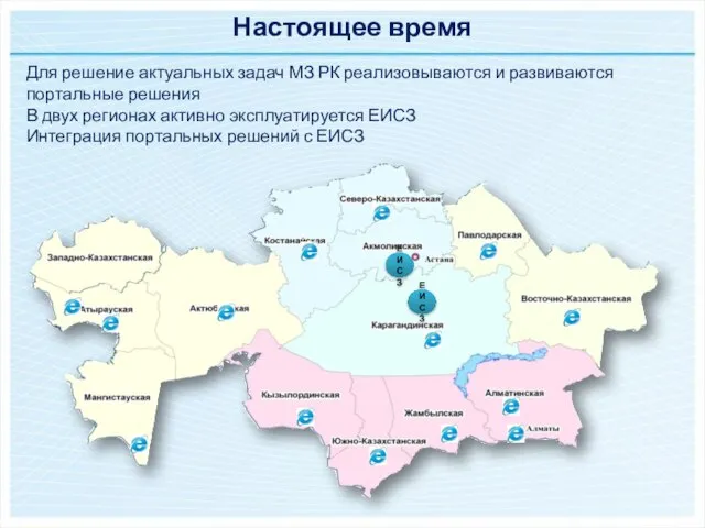 ЕИСЗ Для решение актуальных задач МЗ РК реализовываются и развиваются портальные решения