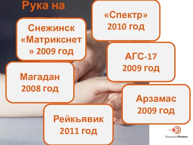 Рука на пульсе АГС-17 2009 год Магадан 2008 год Арзамас 2009 год