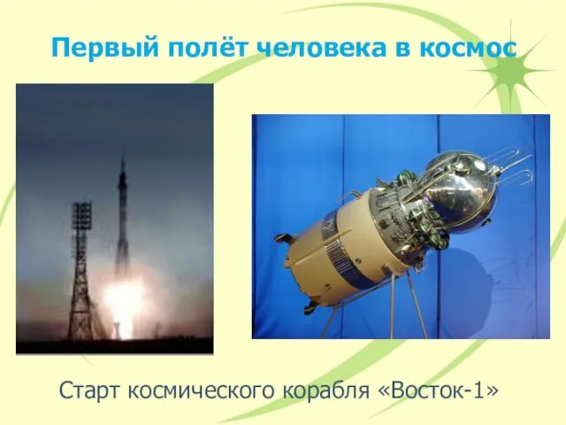 Первый полёт человека в космос Старт космического корабля «Восток-1»