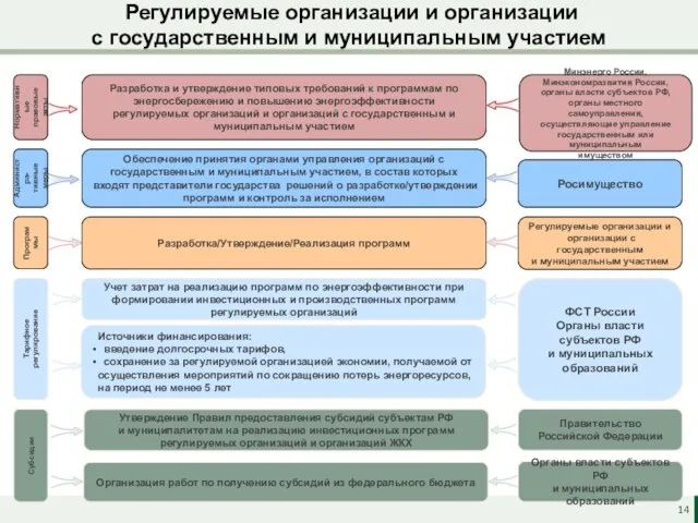 Регулируемые организации и организации с государственным и муниципальным участием Регулируемые организации и