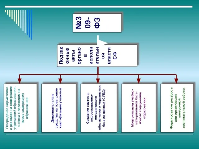 №309-ФЗ Подзаконные акты органов исполнительной власти СФ Модернизация учебно-материальной базы нового содержания
