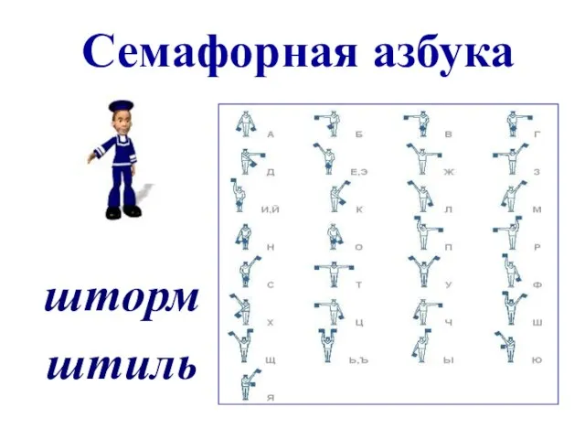 Семафорная азбука шторм штиль