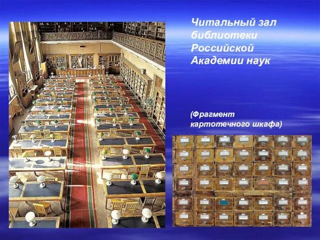 Читальный зал библиотеки Российской Академии наук (Фрагмент картотечного шкафа)